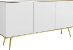 Zestawy Mebli Do Salonu|Komody>PIASKI Biała komoda do salonu 160 cm w stylu glamour ORVIETO biały