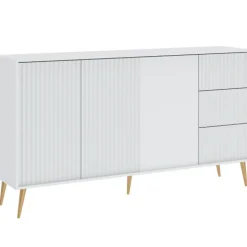 Zestawy Mebli Do Salonu|Komody>INTER MEBLE Biała komoda do salonu na nóżkach 180 cm BELLUNO biały