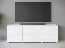Komody>BRATEX Biała komoda do salonu nowoczesna VEXA z szufladami