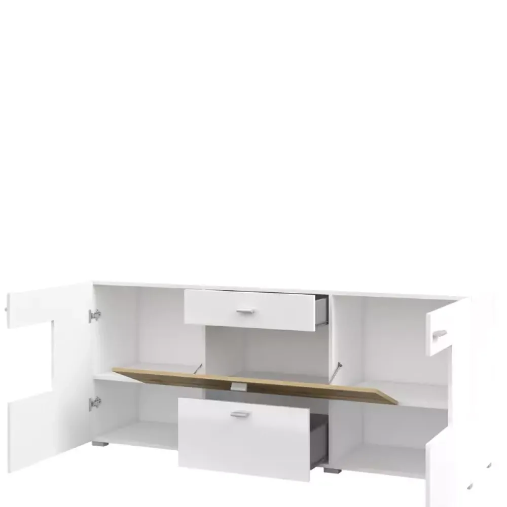 Zestawy Mebli Do Salonu|Komody>Helvetia Biała komoda do salonu z szufladami CAMBODE