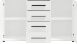 Zestawy Mebli Do Sypialni|Komody>GiB Meble Biała komoda do sypialni z szufladami 150 cm MAXIDO biały