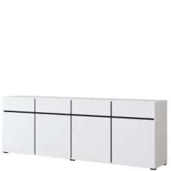 Zestawy Mebli Do Sypialni|Komody>Helvetia Biała komoda nowoczesna z szufladami do salonu 225 cm CROSS