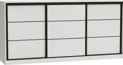 Komody>BROMARKT Biała komoda przesuwna 200 cm z szufladami i drążkiem LOFT biały