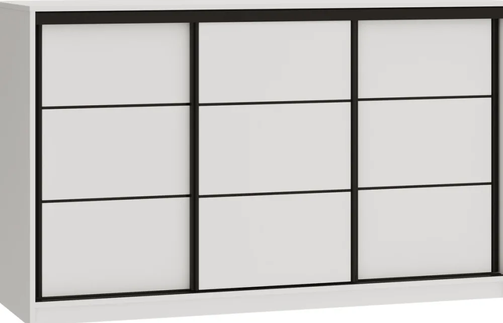 Komody>BROMARKT Biała komoda przesuwna 160 cm z szufladami do sypialni LOFT biały