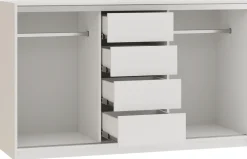 Komody>BROMARKT Biała komoda przesuwna 160 cm z szufladami i drążkami TOP biały