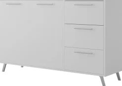 Meble Młodzieżowe|Komody>Stolar Biała komoda z drzwiami i szufladami 140 cm BILL biały