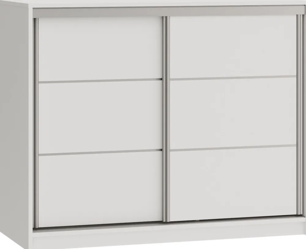 Komody>BROMARKT Biała komoda z drzwiami przesuwnymi i drążkiem 120 cm TOP biały