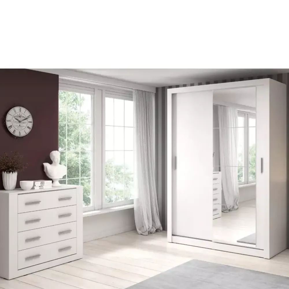 Zestawy Mebli Do Sypialni|Komody>lenart. Biała komoda z szufladami do sypialni 100 cm ARTI biały