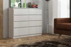 Komody>Meblohand Biała komoda z szufladami nowoczesna 120 cm AMPARO biały