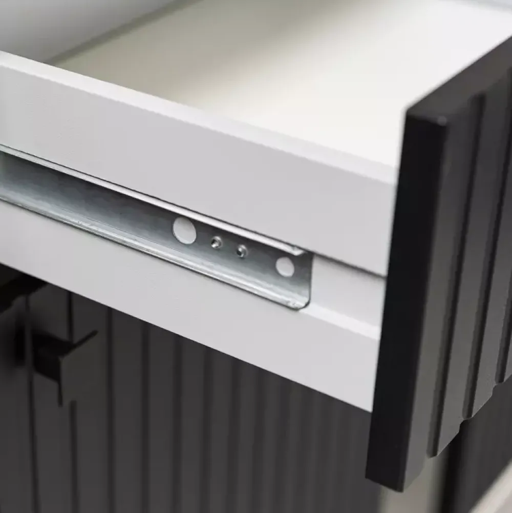 Komody>Lempert Biała komoda z witryną do salonu 140 cm szuflada KUBA biały