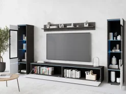 Meblościanki></noscript>BRATEX Biała meblościanka do nowoczesnego salonu VELLORE XL połysk