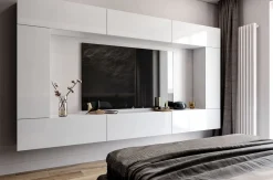 Zestawy Mebli Do Salonu|Meblościanki>BROMARKT Biała meblościanka do salonu PREMIUM biały