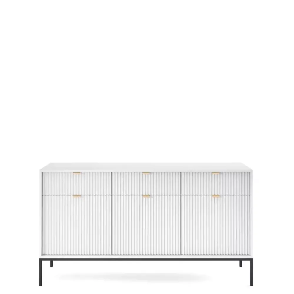 Zestawy Mebli Do Salonu|Meblościanki>PIASKI Biała meblościanka z komodą do salonu AVANTI biały