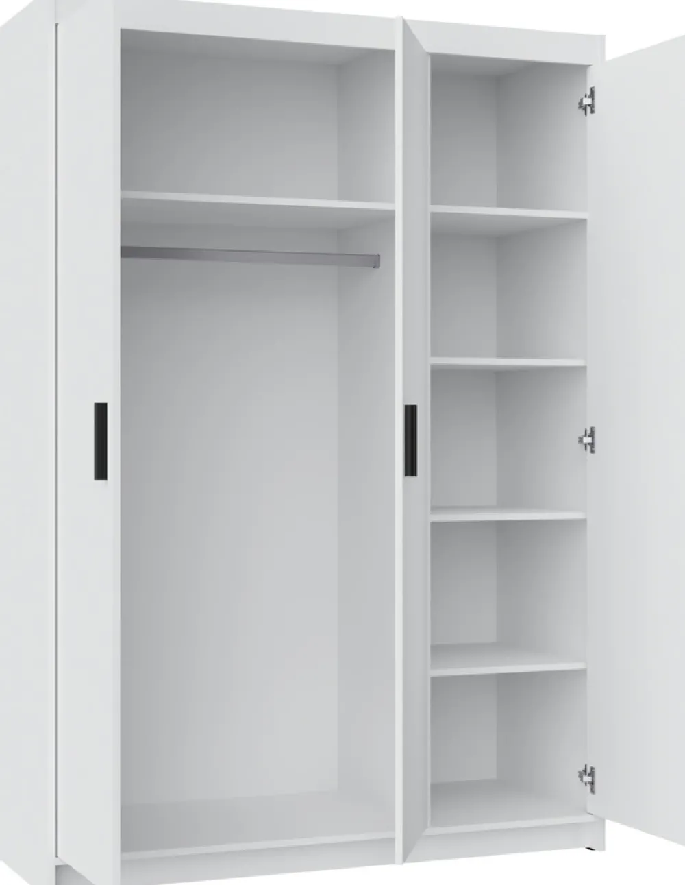 Garderoby|Meble Młodzieżowe>Lempert Biała modułowa szafa trzydrzwiowa KUBA biały