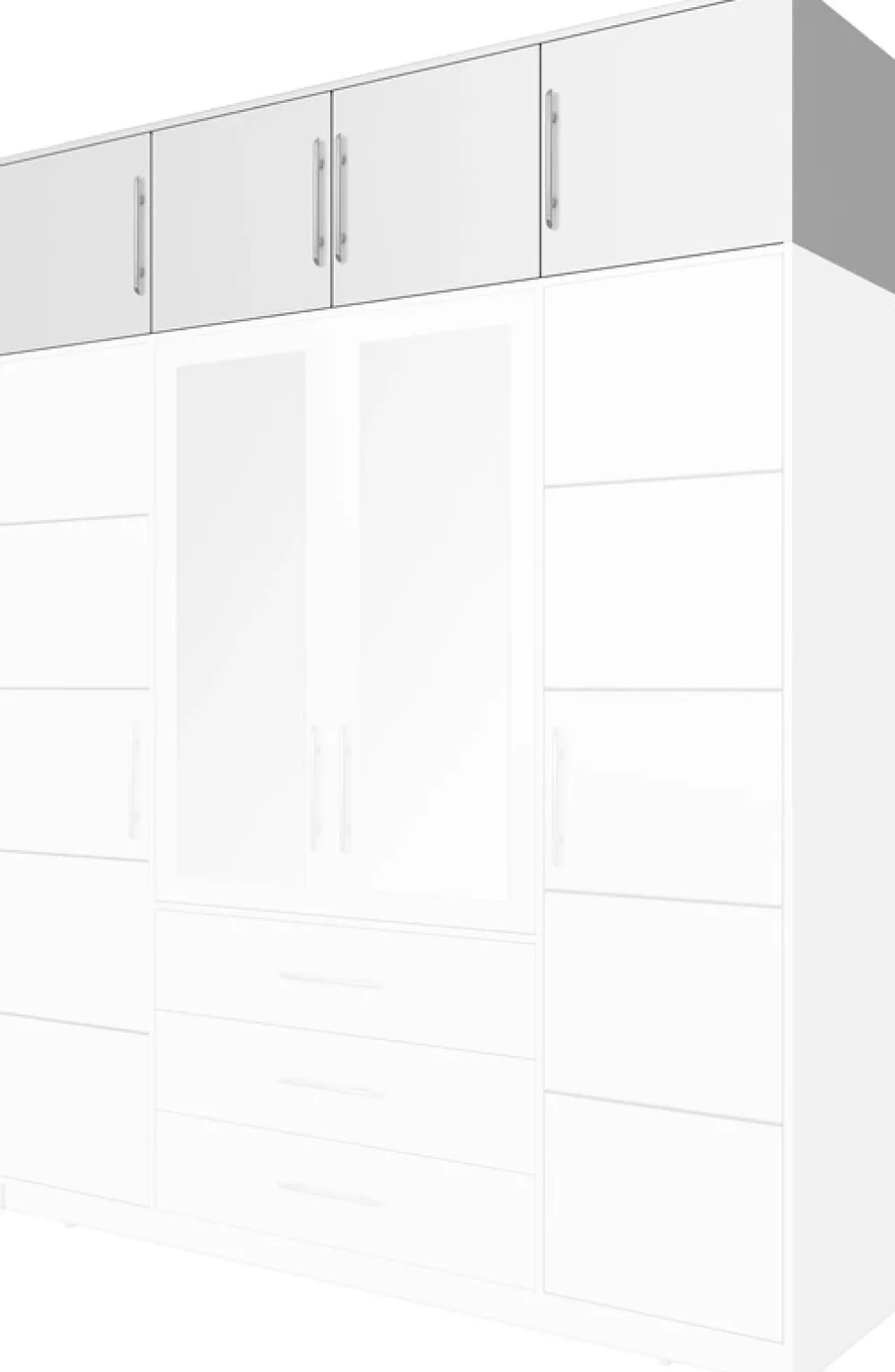 Pozostałe|Akcesoria Do Szaf>Stolar Biała nadstawka czterodrzwiowa do szafy 196 cm BILL biały