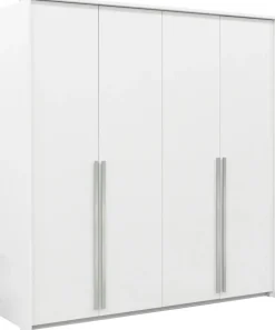 Szafy Młodzieżowe|Szafy Otwierane>Stolar Biała nowoczesna czterodrzwiowa szafa uchylna 205 cm GENEWA biały