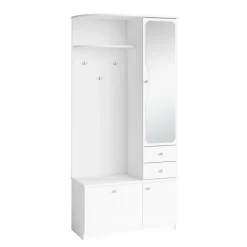 Garderoby>MARIDEX Biała nowoczesna garderoba z lustrem do przedpokoju CARTES