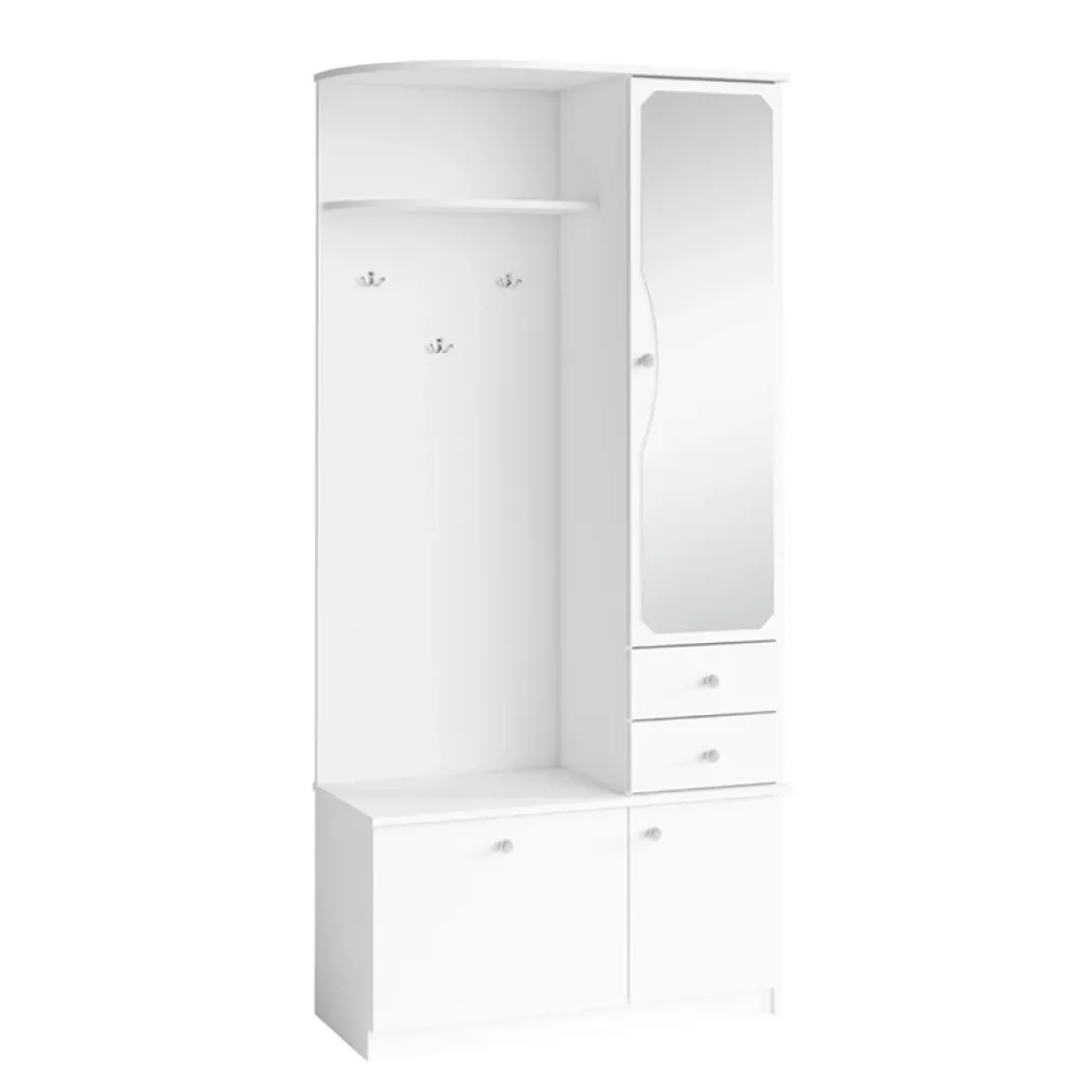 Garderoby>MARIDEX Biała nowoczesna garderoba z lustrem do przedpokoju CARTES