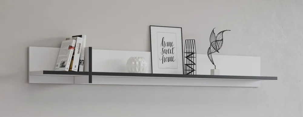 Zestawy Mebli Do Sypialni|Półki>Helvetia Biała nowoczesna półka na książki 180 cm CROSS biały