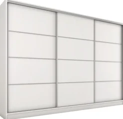 Zestawy Mebli Do Przedpokoju|Szafy Trzydrzwiowe>BROMARKT Biała nowoczesna szafa przesuwna 250 cm TOP biały
