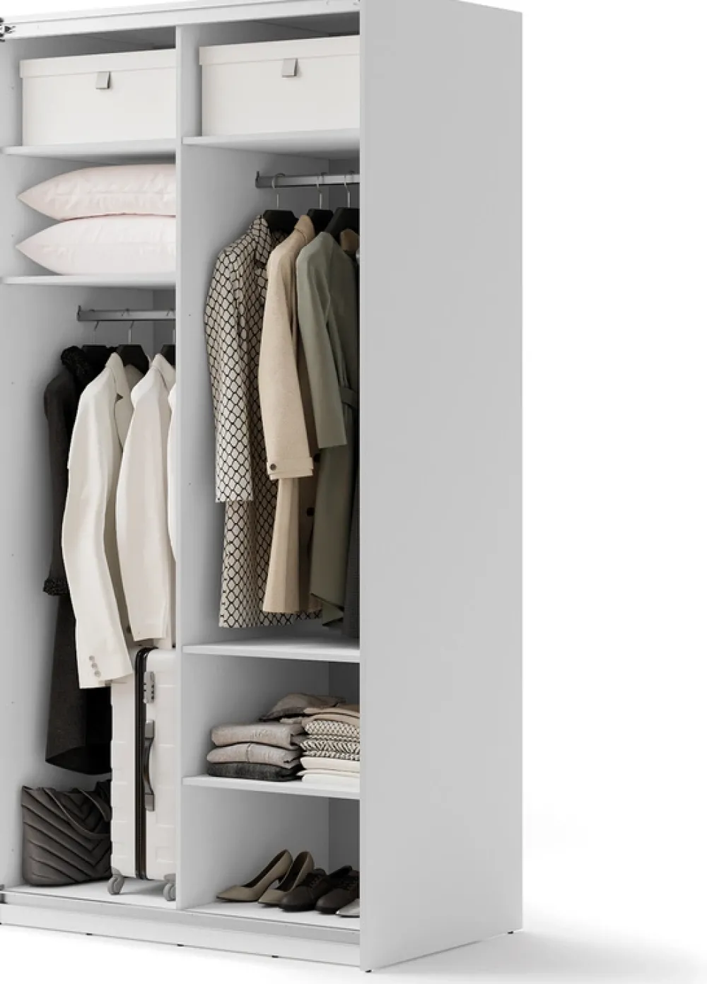 Zestawy Mebli Do Przedpokoju|Szafy Dwudrzwiowe>lenart. Biała nowoczesna szafa przesuwna z lustrem 120 cm MAXI