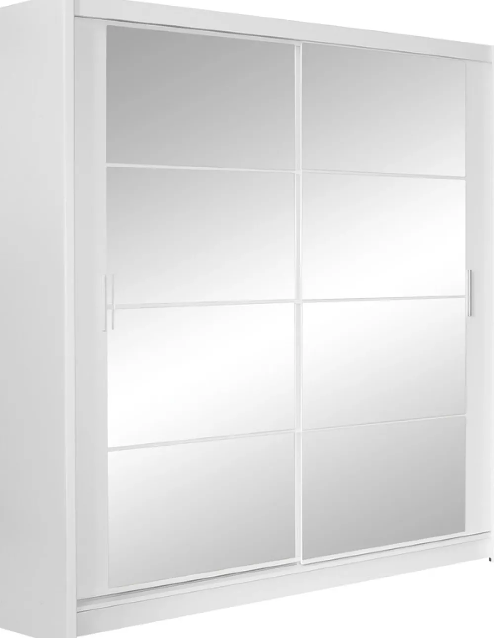 Szafy Dwudrzwiowe|Szafy Do Salonu>Stolar Biała nowoczesna szafa z lustrem i drążkami 160 cm DELTA