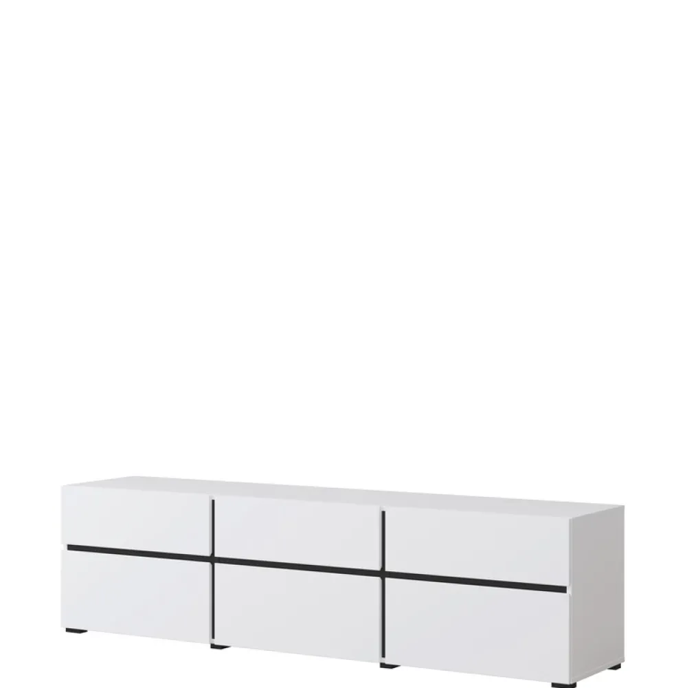 Zestawy Mebli Do Sypialni|Szafki Rtv>Helvetia Biała nowoczesna szafka RTV pod telewizor 180 cm CROSS
