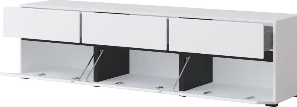Zestawy Mebli Do Sypialni|Szafki Rtv>Helvetia Biała nowoczesna szafka RTV pod telewizor 180 cm CROSS
