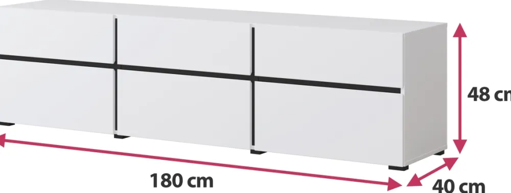 Zestawy Mebli Do Sypialni|Szafki Rtv>Helvetia Biała nowoczesna szafka RTV pod telewizor 180 cm CROSS