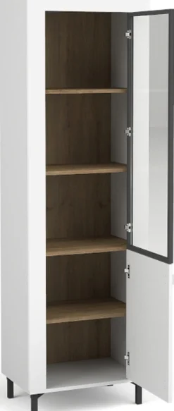 Zestawy Mebli Do Sypialni|Zestawy Mebli Do Salonu>DOLMAR Biała nowoczesna witryna na książki do salonu 60 cm MISTY biały