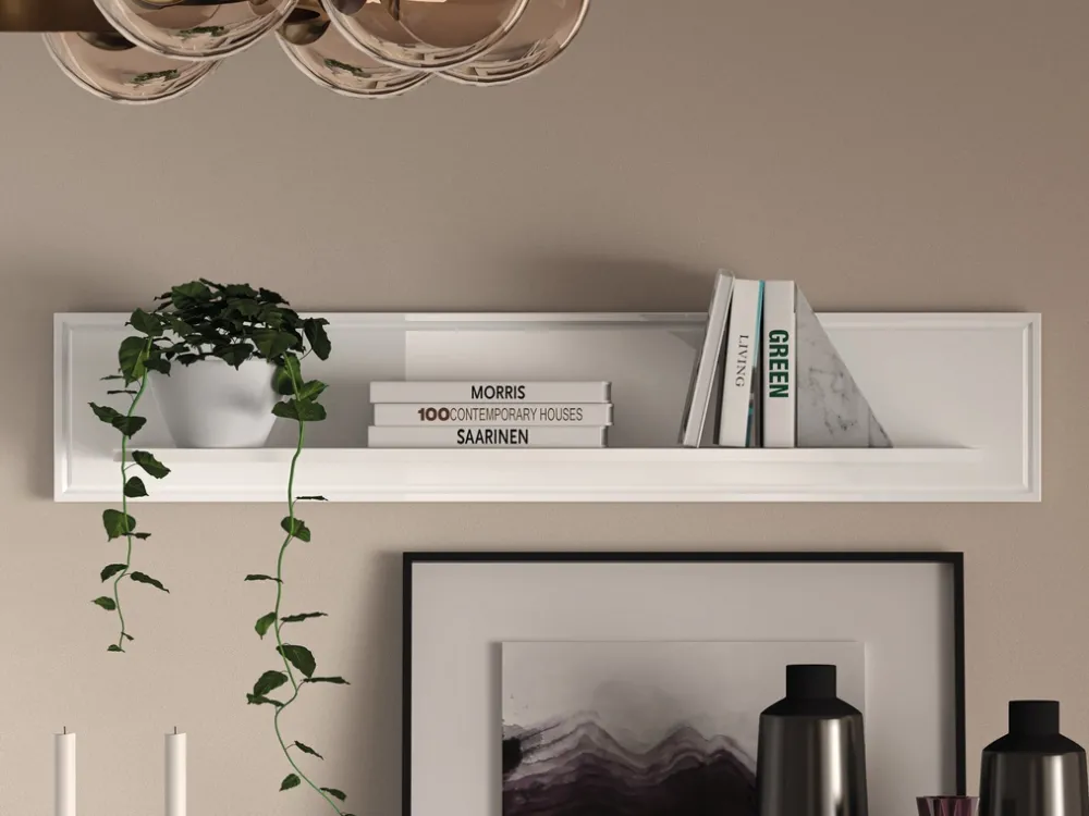 Półki>ML Meble Biała półka wisząca na książki do salonu GOLDIN