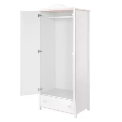 Meble Dla Dzieci|Meble Młodzieżowe>lenart. Biała szafa do pokoju dziecięcego szuflada drążek 85 cm LUNA