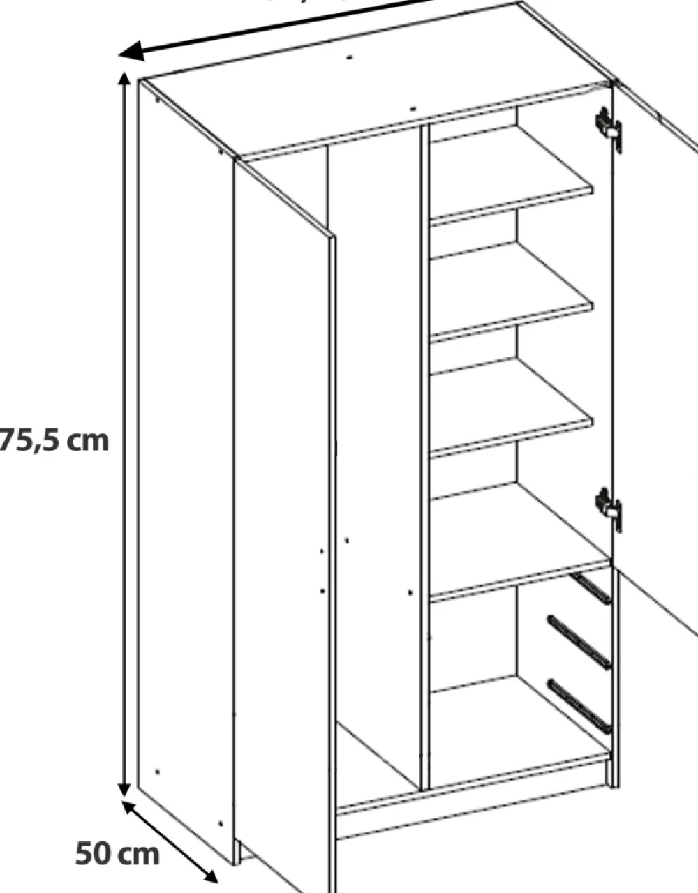 Meble Młodzieżowe|Szafy Dwudrzwiowe>INTER MEBLE Biała szafa dwudrzwiowa do sypialni z szufladami GENTIO biały