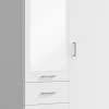 Garderoby|Zestawy Mebli Do Przedpokoju>MEBLOSIEK Biała szafa dwudrzwiowa do przedpokoju 100cm z lustrem KONGO