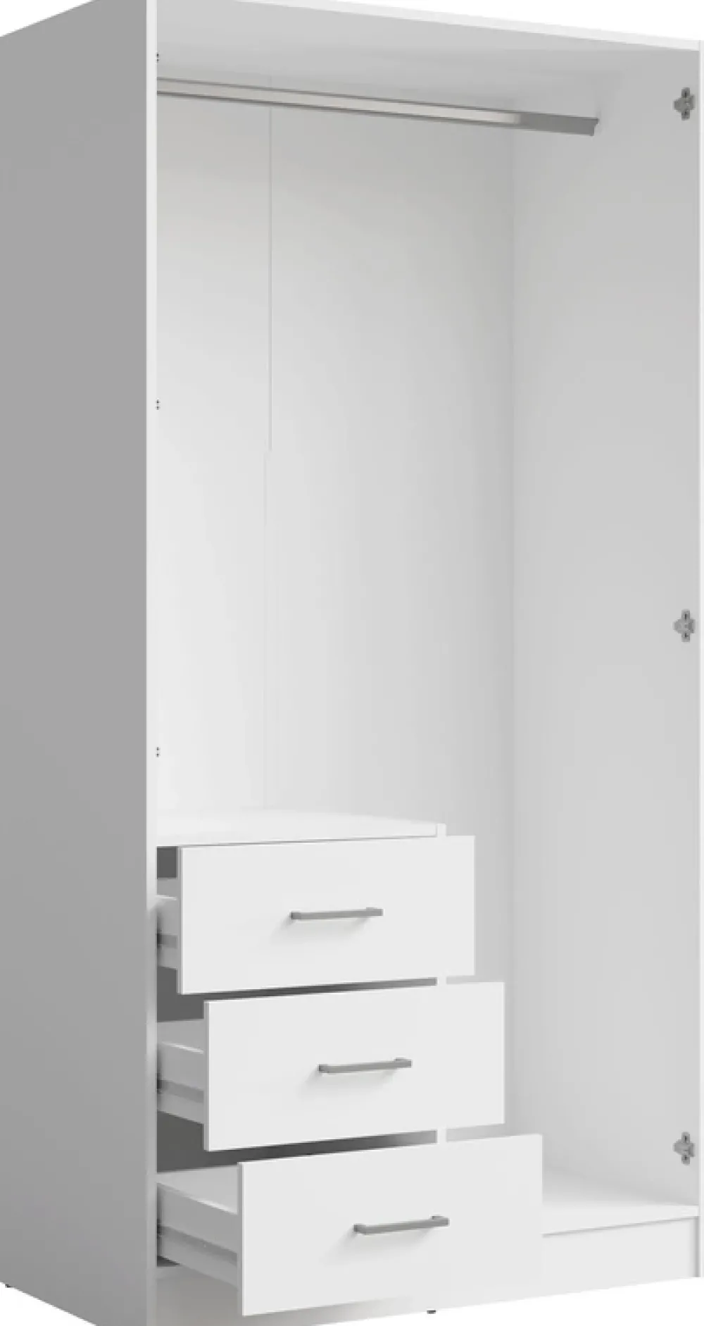 Garderoby|Zestawy Mebli Do Przedpokoju>MEBLOSIEK Biała szafa dwudrzwiowa do przedpokoju 100cm z lustrem KONGO