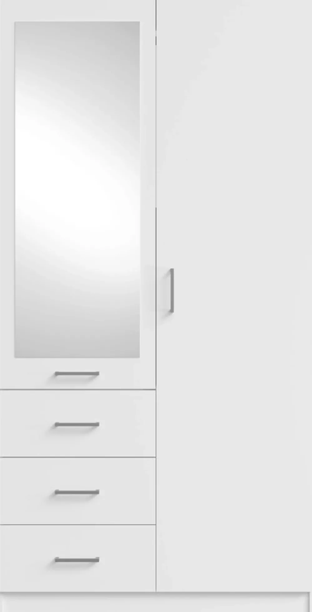 Garderoby|Zestawy Mebli Do Przedpokoju>MEBLOSIEK Biała szafa dwudrzwiowa do przedpokoju 100cm z lustrem KONGO