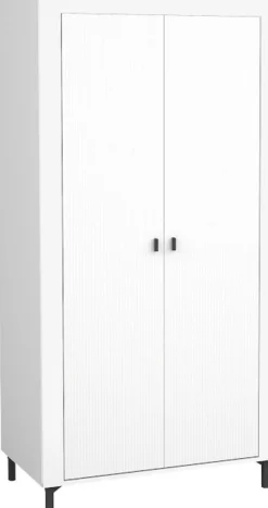 Zestawy Mebli Do Sypialni|Zestawy Mebli Do Salonu>DOLMAR Biała szafa dwudrzwiowa z półkami i drążkiem 97 cm MISTY biały