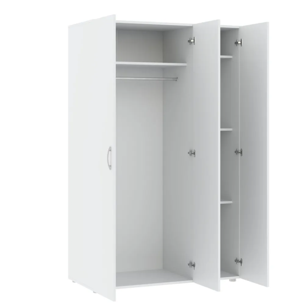 Szafy Otwierane|Szafy Modułowe>INTER MEBLE Biała szafa modułowa 110 cm trzydrzwiowa z drążkiem do sypialni BARENA biały