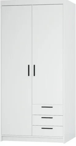 Zestawy Mebli Do Przedpokoju|Szafy Modułowe>Lempert Biała szafa modułowa dwudrzwiowa z szufladami i półkami 90 cm KUBA biały