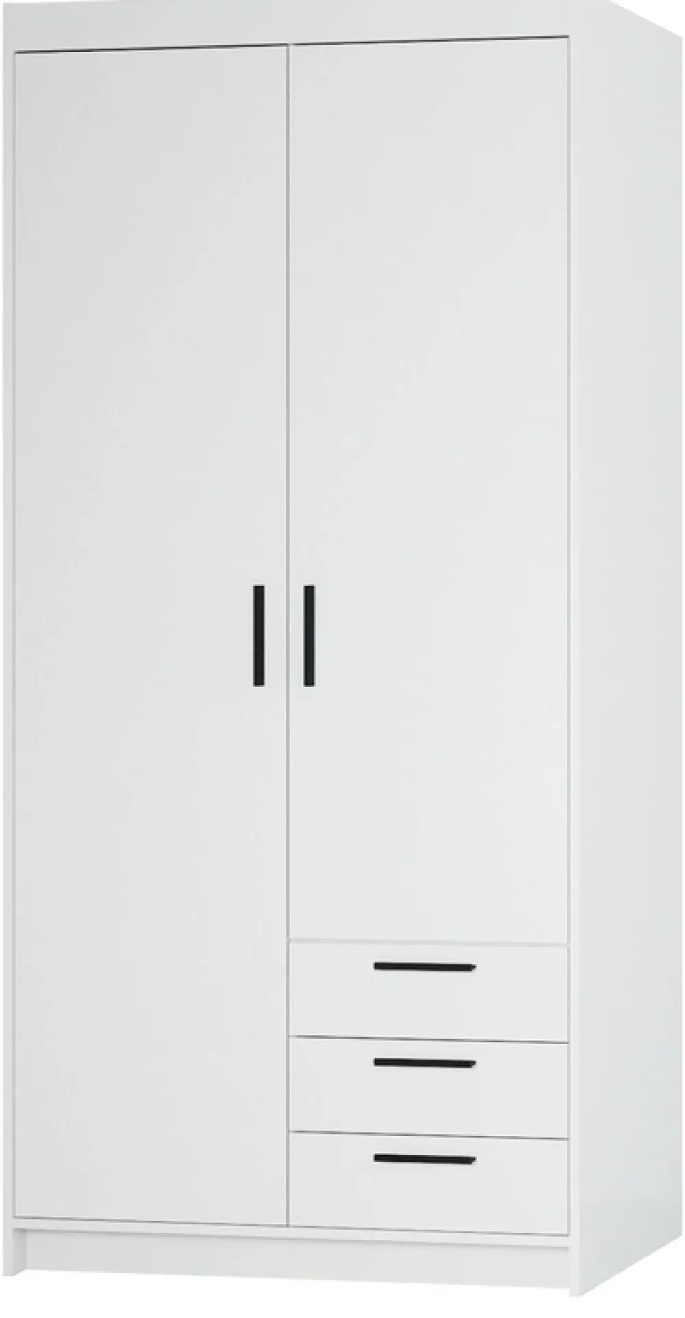 Zestawy Mebli Do Przedpokoju|Szafy Modułowe>Lempert Biała szafa modułowa dwudrzwiowa z szufladami i półkami 90 cm KUBA biały