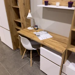 Meble Młodzieżowe|Zestawy Mebli Młodzieżowych>DOLMAR Biała szafa młodzieżowa z półkami 80 cm ANETT biały