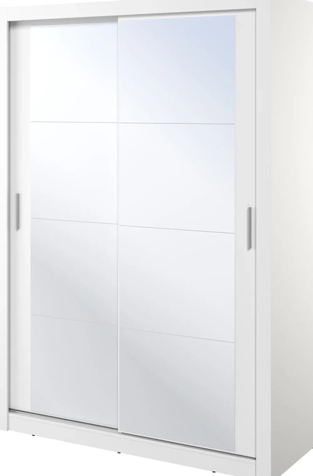 Zestawy Mebli Do Sypialni|Szafy Dwudrzwiowe>lenart. Biała szafa przesuwna 150 cm z lustrem i półkami ARTI biały
