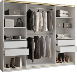 Szafy Trzydrzwiowe|Szafy Do Przedpokoju>BROMARKT Biała szafa przesuwna 250 cm GOLD NEW mat biały