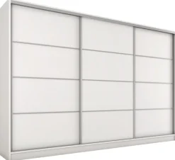 Szafy Trzydrzwiowe|Szafy Do Przedpokoju>BROMARKT Biała szafa przesuwna 280 cm TOP biały