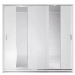 Zestawy Mebli Do Sypialni|Zestawy Mebli Do Przedpokoju></noscript>lenart. Biała szafa przesuwna 220 cm z lustrem półki drążki ARTI biały