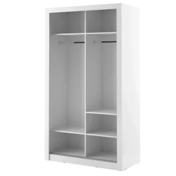 Zestawy Mebli Do Przedpokoju|Zestawy Mebli Do Sypialni>lenart. Biała szafa przesuwna 120 cm z lustrem półki ARTI biały