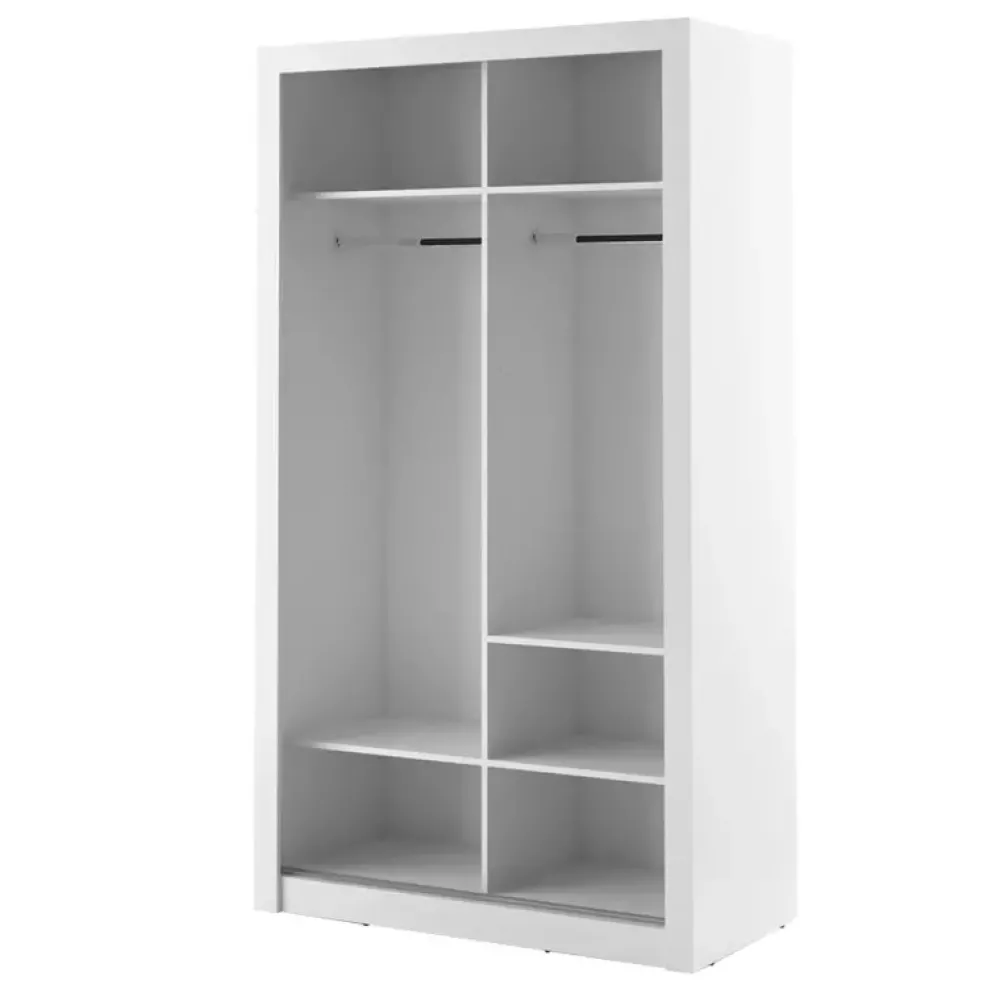 Zestawy Mebli Do Przedpokoju|Zestawy Mebli Do Sypialni>lenart. Biała szafa przesuwna 120 cm z lustrem półki ARTI biały