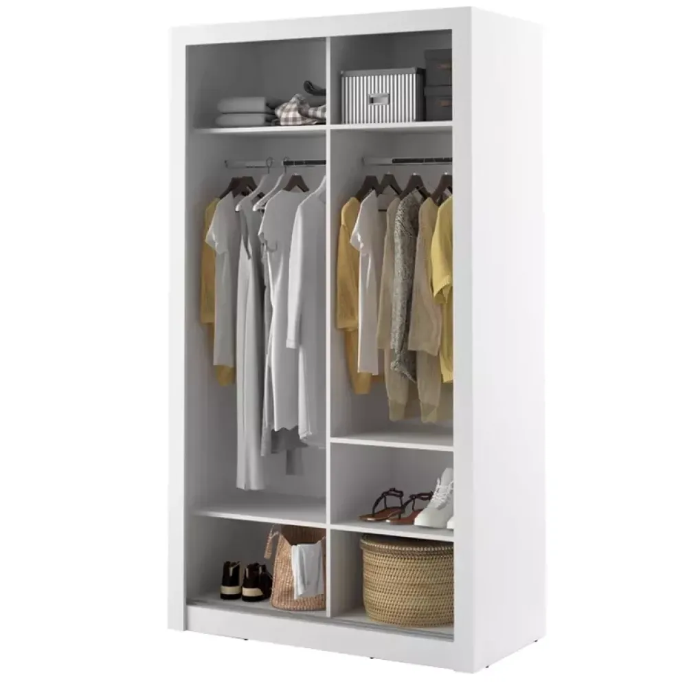 Zestawy Mebli Do Przedpokoju|Zestawy Mebli Do Sypialni>lenart. Biała szafa przesuwna 120 cm z lustrem półki ARTI biały