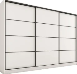 Zestawy Mebli Do Przedpokoju|Szafy Trzydrzwiowe>BROMARKT Biała szafa przesuwna 250 cm LOFT biały