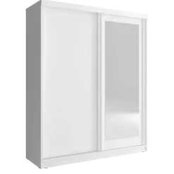 Szafy Dwudrzwiowe|Szafy Z Lustrem>PIASKI Biała szafa przesuwna 200 cm ALONA biały